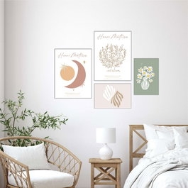 Wallity Conjunto de 4 Pinturas Decorativas de MDF Multicolor 62 x 85 cm
